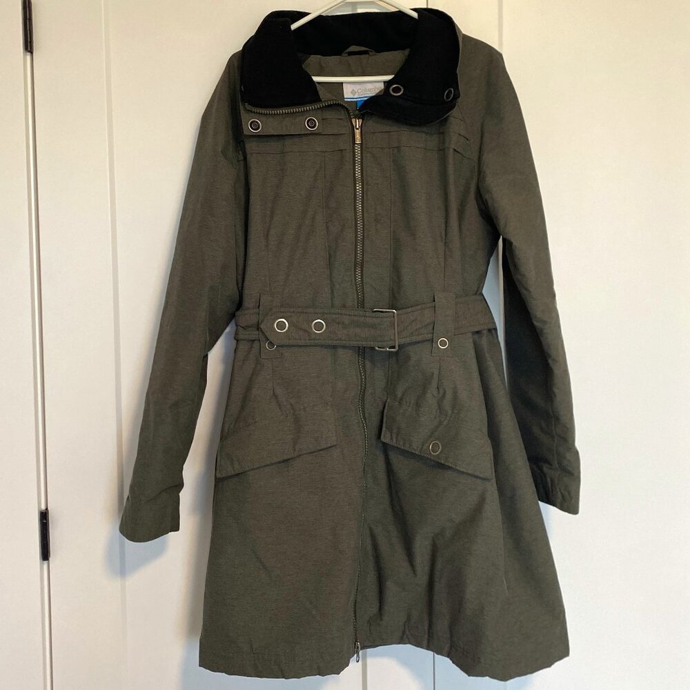 COLUMBIA Sleek Street Insulated Belted Trench‎ Heather Grey Long Jacket Size XL